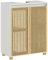 HOMCOM Meuble sous lavabo Salle de Bain Meuble sous Vasque Armoire de Rangement pour lavabo - Placard à Portes à Lattes en Bambou, 60 x 30 x 75 cm, Effet Bois Naturel