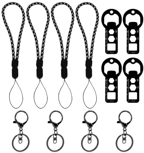 4 Pack Portable Metal Bottle Opener, Small Beer Bottle Opener with Lanyard for Travel, Outdoor, and Everyday Use, Small and Practical, Easy to Carry(Black)