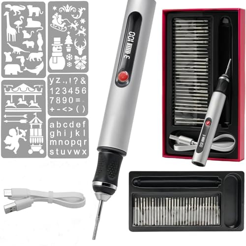 Engraving Pen – Ultimate Cordless Portable Engraving Tool with 30 Bits, Beginner-Friendly Electric Engraver for 50+ Materials, Rechargeable Design for Artists and DIY Creators