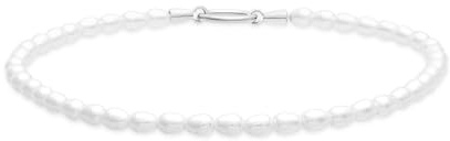 Tamaris Charms Collection aus Edelstahl für Damen- Perlen Fußkette - kombinierbar & individualisierbar mit den passenden Charm Sets