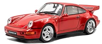 Solido Porsche 964 RS 3.8 (1994) – Kompakter Neunziger-Klassiker, Fester Heckflügel, authentische 911-Silhouette, Diecast Modellauto, Rot, 1:43