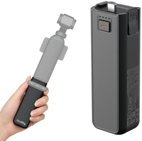 SMALLRIG Poignée d'alimentation Osmo Pocket 4P/4/3, 5000 mAh Batterie -5705 | avec Charge Rapide 20W, Connexion Audio directe pour Micro sans Fil, Filetage 1/4 pour trépied/Perche à Selfie