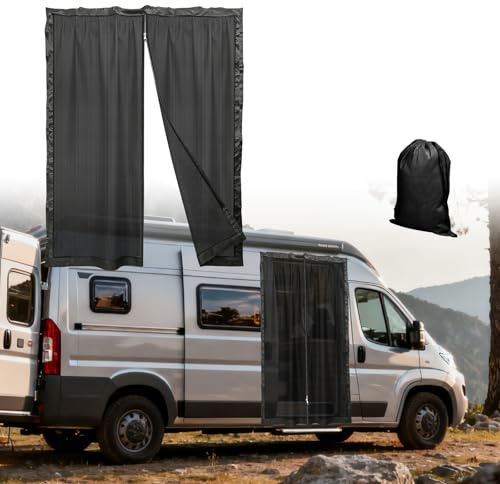Moskitonetz Van mit Magnetismus, Magnet Reißverschluss Fliegengitter Kompatibel mit Sprinter, für Opel Movano, für Fiat Ducato, für VW Crafter, Peugeot Boxer, für Ford Transit, RAM ProMaster (für