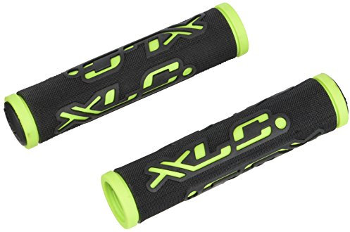 XLC Unisex – Erwachsene Griffe Dual Colour GR-G07, Schwarz, grün, Unisize