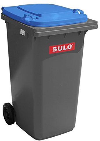 SULO Müllgroßbehälter 240 grau mit blauem Deckel