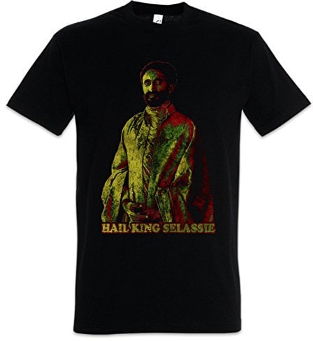 Urban Backwoods Haile Selassie Portrait II Herren T-Shirt Schwarz Größe M