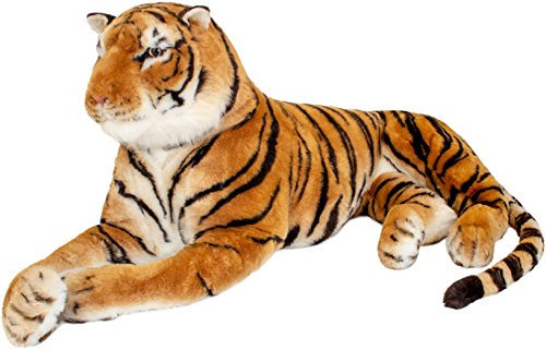 BRUBAKER Riesiges Tiger Kuscheltier in Lebensgröße - Gigantisch Groß Braun 220 cm - König des Dschungels - Bonus Edition!