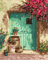 PPTRTYQ Pintar por Numeros Paisaje de Puerta de Flores DIY Cuadro al óleo con números para Kit de Pintura al óleo Digital para Adultos y niños de Lienzo decoración para el hogar 40x50cm Sin Marco