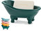 1 mini baignoire en céramique colorée de 14,2 cm - Porte-savon décoratif - Petit pot de fleurs - Organiseur de maquillage - Baignoire pour hamster (vert)