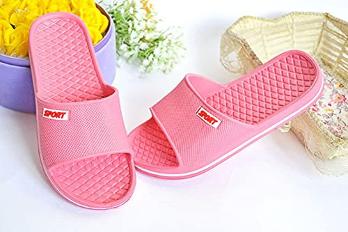 Hausschuhe Pantoletten Slipper Damen Herren Indoor Bequeme Weiche Hausschuhe Männer Frauen rutschfeste Bad Hausschuhe Flache Dicke Sohle Rutschen Frauen Sandalen-Wassermelone_Red_37