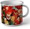 Mug en Métal Emaillé Lutin de Noel Pere Noel Motifs Vintage Retro Santa Claus 50's