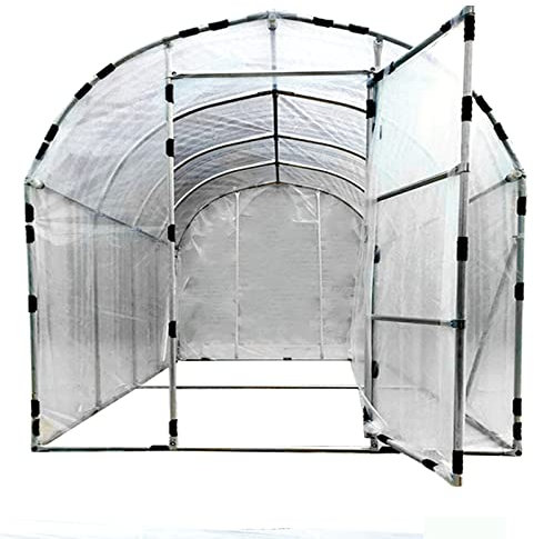 SANJIANG Treibhaus Gartenhaus Frühbeet Pflanzenhaus Aufzucht Schnelle Einrichtung Außenpflanze Gartenarbeit Gewächshaus Baldachin Verzinkter Stahl Anti-Tropf-Folie,2x4x2m