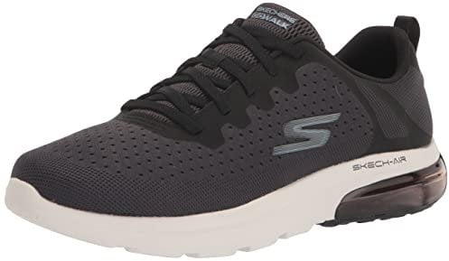 Skechers Women's GO Walk AIR 2.0 MESH Bungee Sneaker, Black/Light Blue, 5