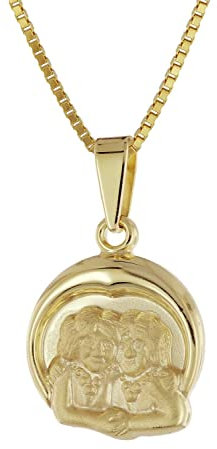 trendor Zwilling Sternzeichen Gold 333/8K mit goldplattierter Kette modischer Tierkreiszeichen Anhänger für Damen, zauberhafte Geschenkidee 41088-6-45 45 cm