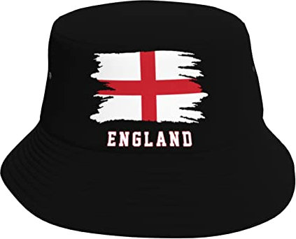 WanwEN Bucket Hat England Flag Cool Fans Printed Sun Hats Fisherman Outdoor Summer Travel Hiking Beach Caps Black, 7-7 1/4