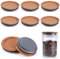 6Pack Wooden Mason Jar Lids Wide Mouth Wooden Storage Canning Jar Lids Ball Jars Wooden Lids with Airtight Silicone Seal, Brown