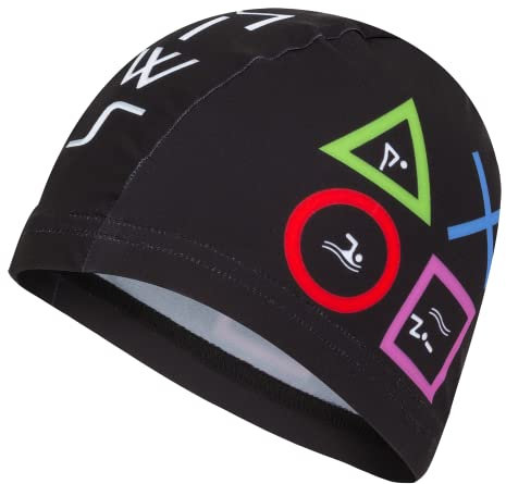 Gorro de Tela Swim Station | Gorro de Natación | Gorro de Piscina | Alta Comodidad y Adherencia | Arte y Natación