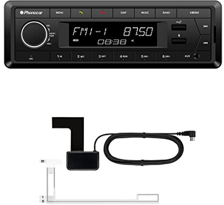 MEDIADOX 1-DIN Autoradio-Set inkl. Spannungswandler und Unterbaukonsole von PHONOCAR (VM064) passend für LKW/Truck/Bus/24 Volt/24V