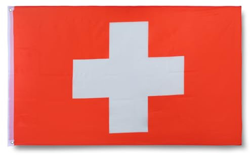 Sonia Originelli Schweiz Länderflagge 90 x 150 cm - Fanartikel in der schweizerischen Nationalflagge für WM, EM und Public Viewing