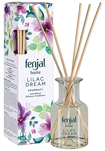 fenjal home Raumduft - 75 ml, zart-floraler Fliederblütenduft, 5 Rattan-Stäbchen, bis zu 6 Wochen Dufterlebnis - Lilac Dream