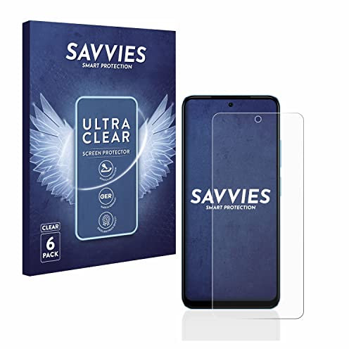 savvies Protector Pantalla para Xiaomi Redmi Note 12S (6 Unidades) Película Ultra Transparente