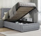 Upholstered Ottoman Bed, Single Bed Frame UKFR Linen Fabric Grey Ottoman Storage Bed With Gas Lift End Opening Wooden Slats With Storage Bed (3ft Grey Single Bed Frame 100 x 204, No Mattress)