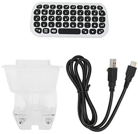Wireless Keyboard Controller, Game Controller Keyboard, Ergonomic Design, 8-10m Connect Distance, Voice Chat and Writing Functions, Type C Socket Wireless Keyboard Compatible for PS5 Controller