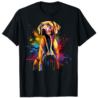 Niedlicher Rhodesian Ridgeback Hund auf gemaltem Rhodesian Ridgeback T-Shirt