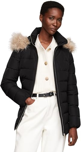 Tommy Hilfiger Damen Steppjacke Heritage Down Tyra Jacket With Fur Lang