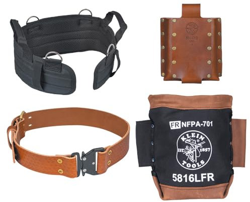 Klein Tools 5800HPBXL Rodbuster Toolbelt Set, 4-Piece, with Quick-Release Belt, Canvas Bolt Bag, 3-Pocket Tool Holder and Pro Pad, XL