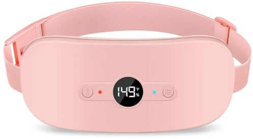 NOWWISH Heating Pad for Period Cramps Pain Relief, Portable Electric Cordless Menstrual Heating Pad Rechargeable with 6 Heat Levels and 6 Massage Modes, College Dorm Essentials for Girls, Pink