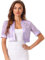Allegra K Bolero coprispalle da donna in raso a maniche corte in pizzo cardigan, Viola chiaro, XS