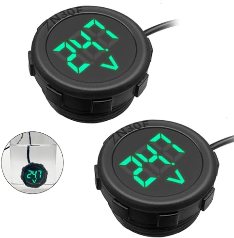 Hoembpn 2Pcs DC 4V-100V Afficheur Numérique Voltmètre LED Voiture Étanche Affichage Tension Batterie Testeur de Tension pour Moto, Bateau, Camion, Caravane, marine(Vert)