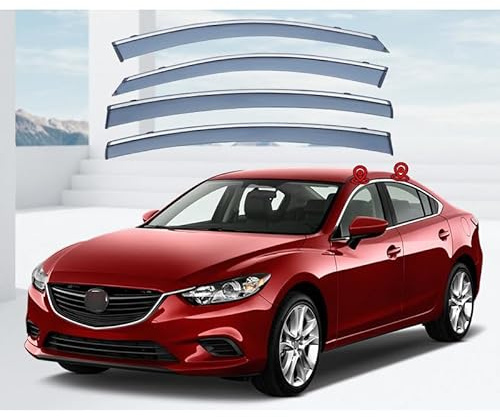 SUHNGE 1 Satz Windabweiser Regenabweiser für Mazda 6 MK3-GJ1-GL 2014-2023, Seitenscheiben Regenschutz Regenabweise, Autofenster Anklebbare Windschutz Deflektoren