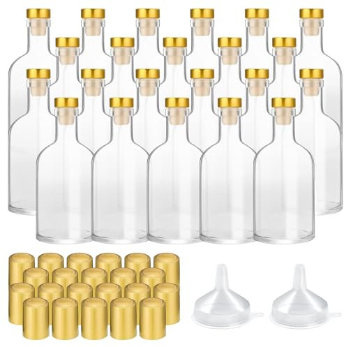JIUYUE 22 bottiglie di vetro da 100 ml con tappo in sughero, per bottiglie di vino, limoncello, salse, whisky.