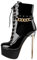 blingqueen Plateau Stiefeletten High Heels Damen Stiletto Ankle Boots Schnürstiefeletten Lacklederoptik Schwarz 42 EU