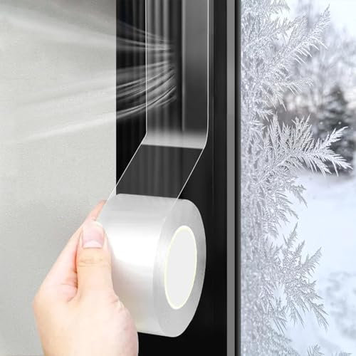 wordmouk Nastro Sigillante Impermeabile Isolante per Porte Finestre 3 cm x 10 m Guarnizione Finestra Autoadesiva Striscia di Tenuta Trasparente Nastro Paraspifferi Resistente alle Intemperie