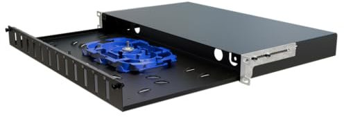 STALFLEX Rack Montage Glasfaser Anschlussdose Verteilerkasten ECO 19 Zoll 1U 12x Duplex LC/PC - Einfache Organisation von Glasfaserkabeln - Aus Stahl - Ideal für den Netzwerkschrank