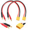 YIXISI 2 Stücke XT90 zu 4.0 Bananenstecker RC Batterie Ladekabel, XT90 Stecker auf 4.0mm Bananenstecker Adapter mit 30cm 12AWG Silikon Kabel, für RC Helikopter Quadcopter Lipo Akku