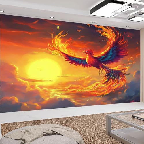 Art Fototapete Fantasy-Kunst Wohnzimmer Schlafzimmer Vlies Tapete Wandtapete UV-Beständig Montagefertig 350 x 256 cm Phönix Wanddekoration