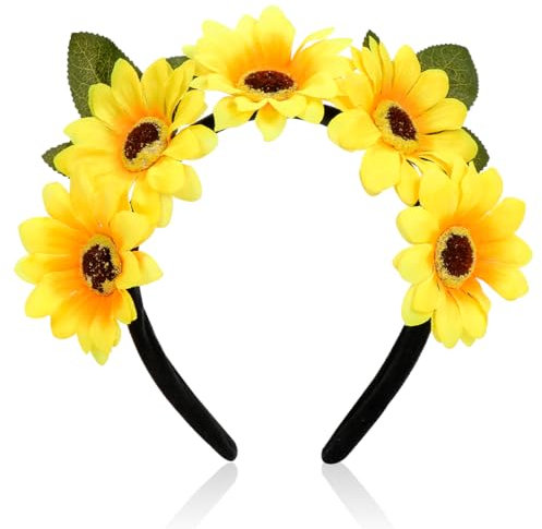 Sonnenblumen Haarreif,8cm Blumen Haarreif,Kostüm Sonnenblume,Haarreif Karneval,Fasching Karneval Party Kostüm Zubehör