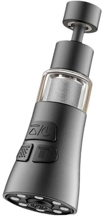 LTHERMELK Water Filter Tap, 3-in-1 High-Pressure Kitchen Tap with 360° Swivel Spout, Hot & Cold Water Mixer, Built-in Hard Water Filter, Tap Water Filters for 24mm UK Taps