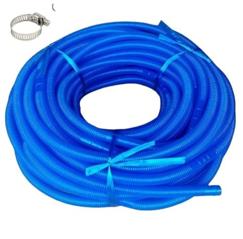 Corrugated Washing Machine Drain Hose 10m Double Cylinder Water Inlet Hose 32mm Inner Diameter Flexible Outlet Pipe for Washer Blue Color
