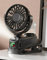 JIZZU Ventilateur à Pince, Mini Ventilateur Rechargeable par USB avec Spray Humidificateur, à 4 Vitesses avec Clip, Affichage LED, Small Table Fan pour Bureau, Maison, Camping - Noir
