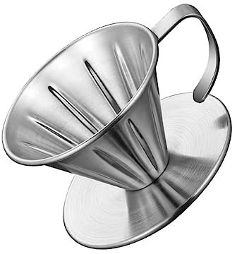 DIYEAH Coffee Filter Coffee Tamper Automatic Coffee Machine Coffee Screen Mesh Holder Coffee Mug Plunger Portable Coffee Travel Mug Reusable Pour Coffee Strainer Stainless Steel Silver