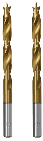 TIBOO DAY Brad Point Wood Drill Bits 7mm (9/32) Brad Point Drill, 2 Pcs | High Speed Steel, Double Flutes Design Metric Brad Point Drill Bits for Woodworking Soft & Hard Woods MDF Acrylic