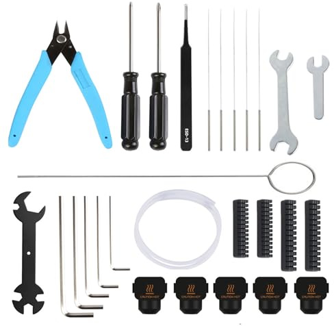 3D Printer Tool Kit for Bambu Lab A1/A1 Mini, Maintenance Common Tool Kit with Clog Poke, Silicone Sock, PTFE Tube, Allen Wrench, Screwdriver, 3D Printing Accessory for 3D Print Removing, Cleaning