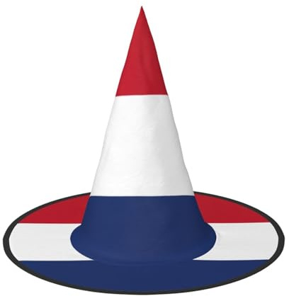 YQxwJL Halloween-Hexenhut mit niederländischer Flagge, Kopfbedeckung, Dekoration, Hexenhut, Cosplay, Party, Requisiten für Damen, 2 Stück