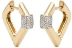 Suzan Gold® 375 Echtgold Creolen Damen mit Zirkonia modern kantig elegant wasserfest Geschenkidee – Aurexa Edge – exklusiver Goldschmuck