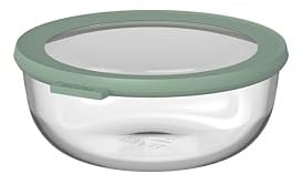 Mepal - Glasbehälter mit deckel Cirqula - Meal Prep Gläser - Hitzebeständig bis 550°C, ohne Deckel - Geeignet für Backofen, Mikrowelle, Gefrierschrank und Spülmaschine - 1200 ml - Nordic sage